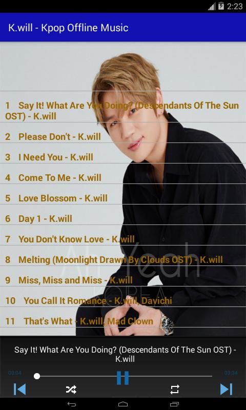 K Will Kpop Offline Music For Android Apk Download