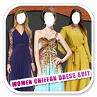 Women Chiffon Dress Suit icône