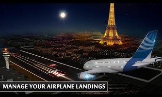 vliegtuig vluchtsimulator 3d stadsvlieglucht-poster