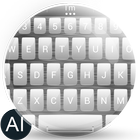 AI Keyboard Theme Metal White Zeichen