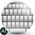 AI Keyboard Theme Metal White