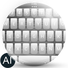 AI Keyboard Theme Metal White icône