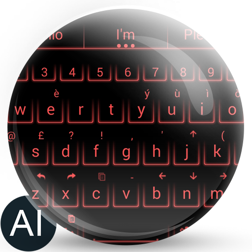 AI Keyboard Theme Neon Red