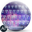 AI Keyboard Theme Glass Galaxy