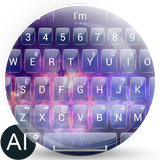 AI Keyboard Theme Glass Galaxy icône