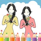 Elsa and Anna Coloring Book أيقونة