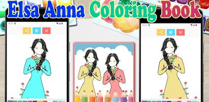 Elsa and Anna Coloring Book تصوير الشاشة 1