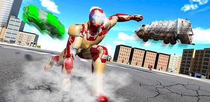 Iron Super Hero Man Fighting Poster