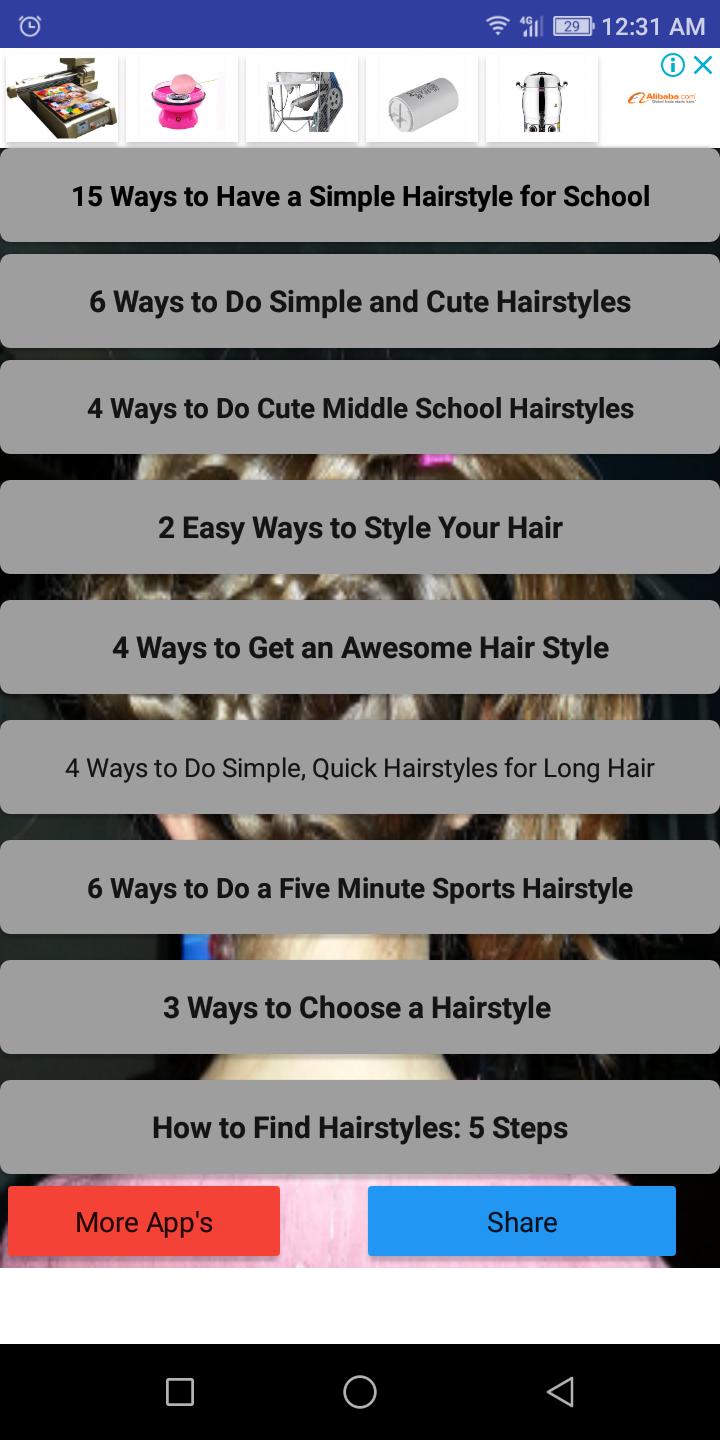 Inspiring Easy Hairstyles For Girls For Android Apk Download