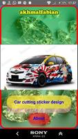 Diseño de palo de corte de coche Poster