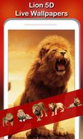 5D Lion live wallpaper Affiche