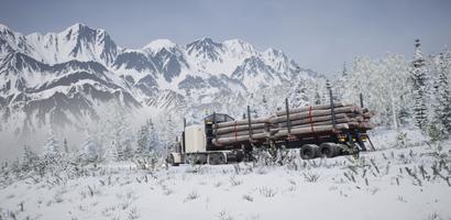 alaskan Snow road truckers Sim Affiche