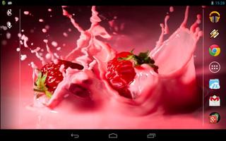Magic Touch: Strawberries And Cream Live Wallpaper Ekran Görüntüsü 2