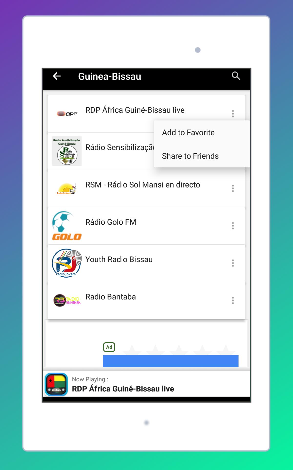 Descarga de APK de Rádio Guiné Bissau + Radio FM para Android