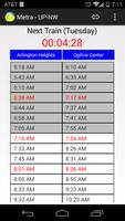Schedule for Metra - UP-NW Affiche