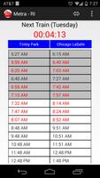 Schedule for Metra - RI Affiche