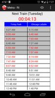 Schedule for Metra - RI-poster