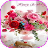 happy birthday fleurs images gif