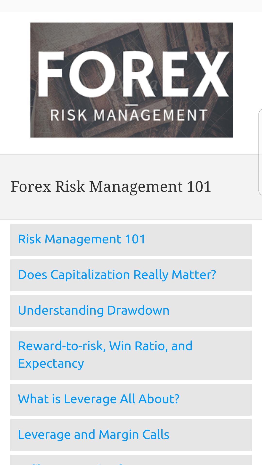 forex risk management app