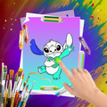 Cute Stitch Lilo Coloring Art