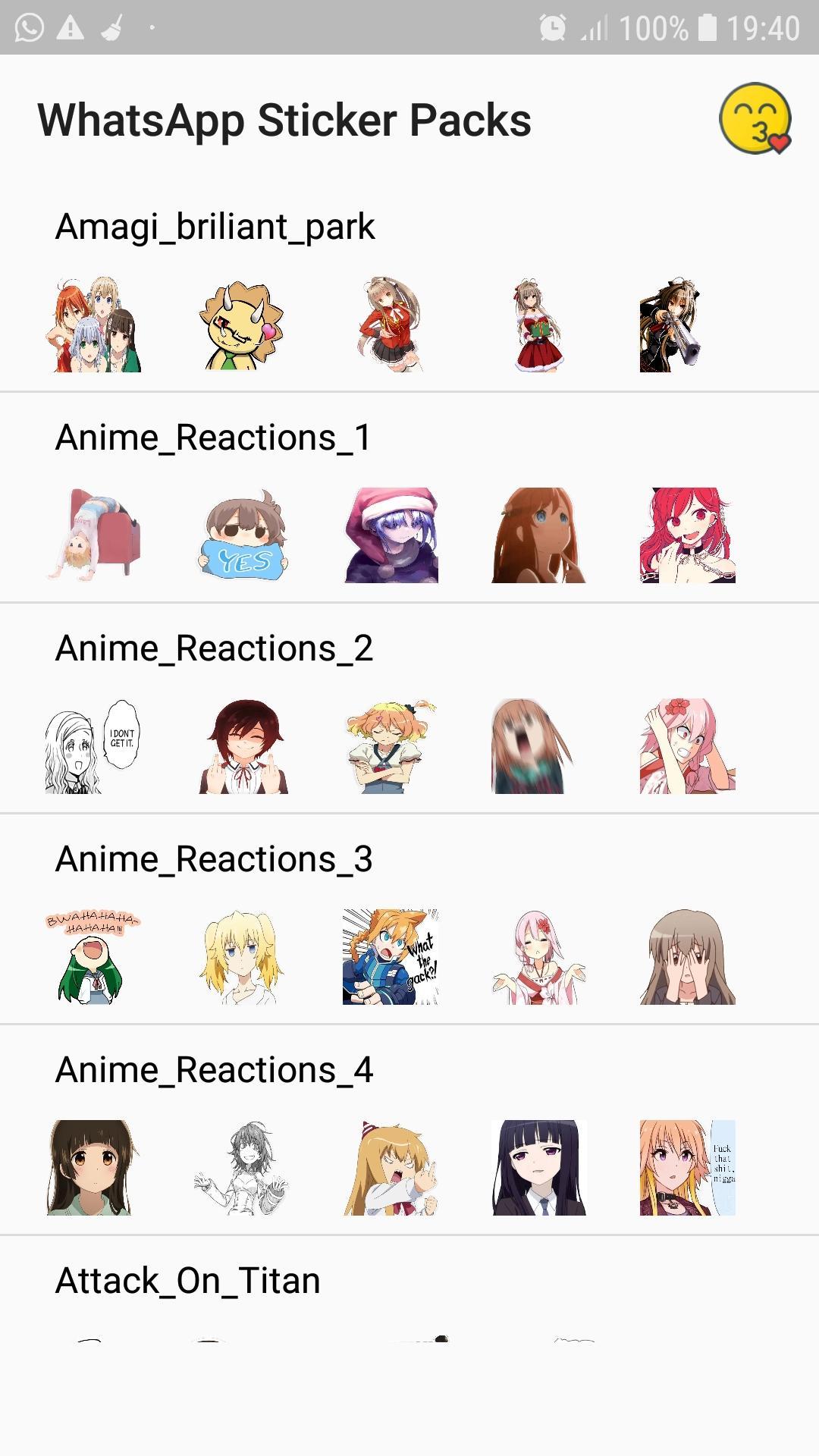  Anime  Stickers  for WhatsApp  Mega Pack  WAStickers for 