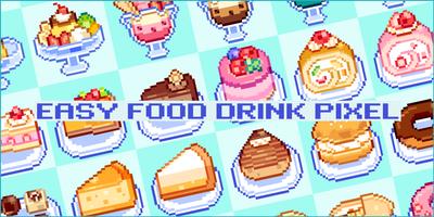 Food Pixel Art Color By Number Poster