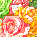 Flowers Color Paint By Number icon
