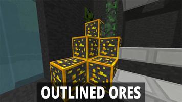 Outlined Ores Mod Minecraft الملصق