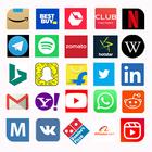Alle sociale media-apps-icoon