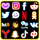 All social media and social networks in 1 App ícone
