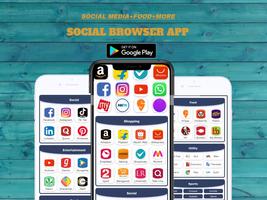 SocialBrowser：-购物，食品，新闻，充值等。 海报