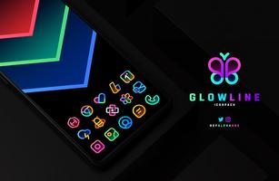 GlowLine Icon Pack الملصق