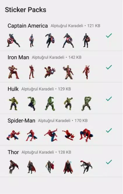 zoogdier bemanning Pasen Marvel Stickers for Whatsapp - WAStickerApps APK for Android Download