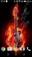 Fire and Guitar Live Wallpaper постер