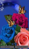Multicolor Roses Butterfly LWP Affiche