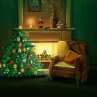 Christmas Fireplace Wallpaper icône