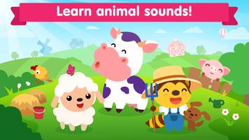 Animal sounds games for babies plakat