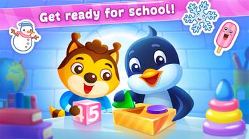 Preschool educational games for kids with Pengui Plakat