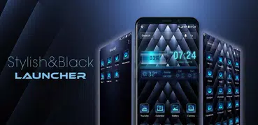 Blue launcher theme &wallpaper