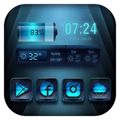 Blue launcher theme &wallpaper APK download