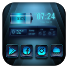 Blue launcher theme &wallpaper أيقونة