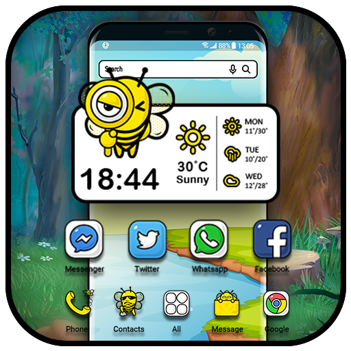 Cute launcher theme &wallpaper