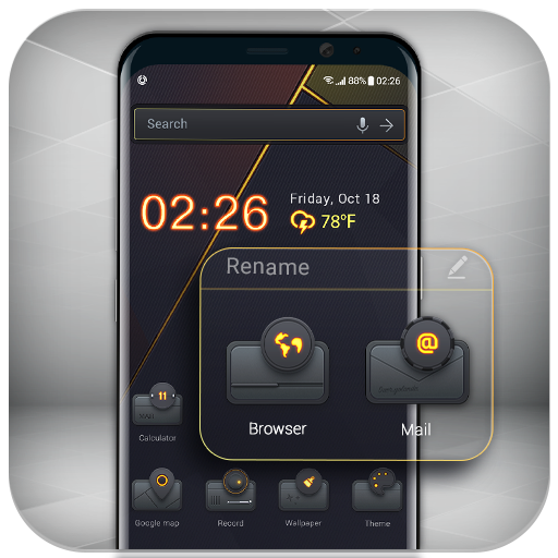 Golden&black Launcher Thema kostenlos