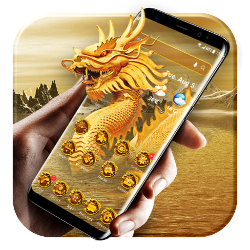 Tema Golden dragon Launcher gratis