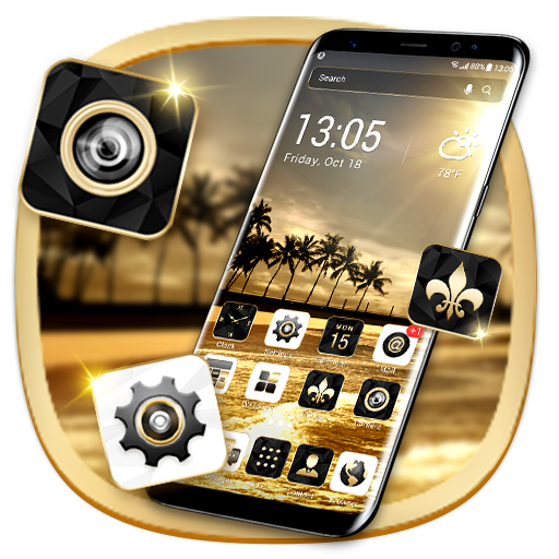 Golden forest Тема Launcher бесплатно