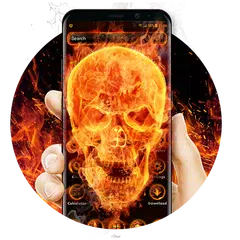Flaming skull手機主題&桌布 APK 下載