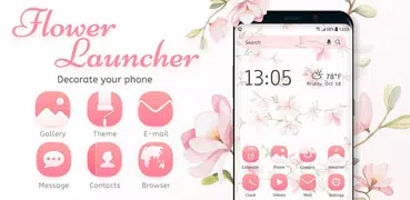 Flower launcher theme &wallpaper