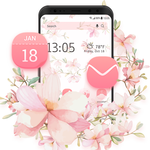 Flower launcher theme &wallpaper