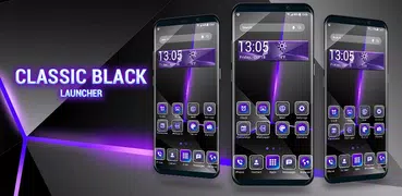 Black style launcher theme &wallpaper