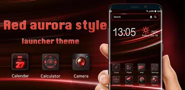 Red aurora Launcher theme for you